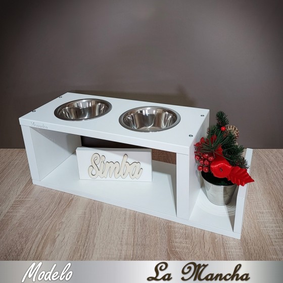 COMEDERO MODELO 𝓛𝓐 𝓜𝓐𝓝𝓒𝓗𝓐 (METAL Y MADERA)